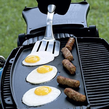 Zestaw BBQ: łopatka i szczypce ze stali nierdzewnej