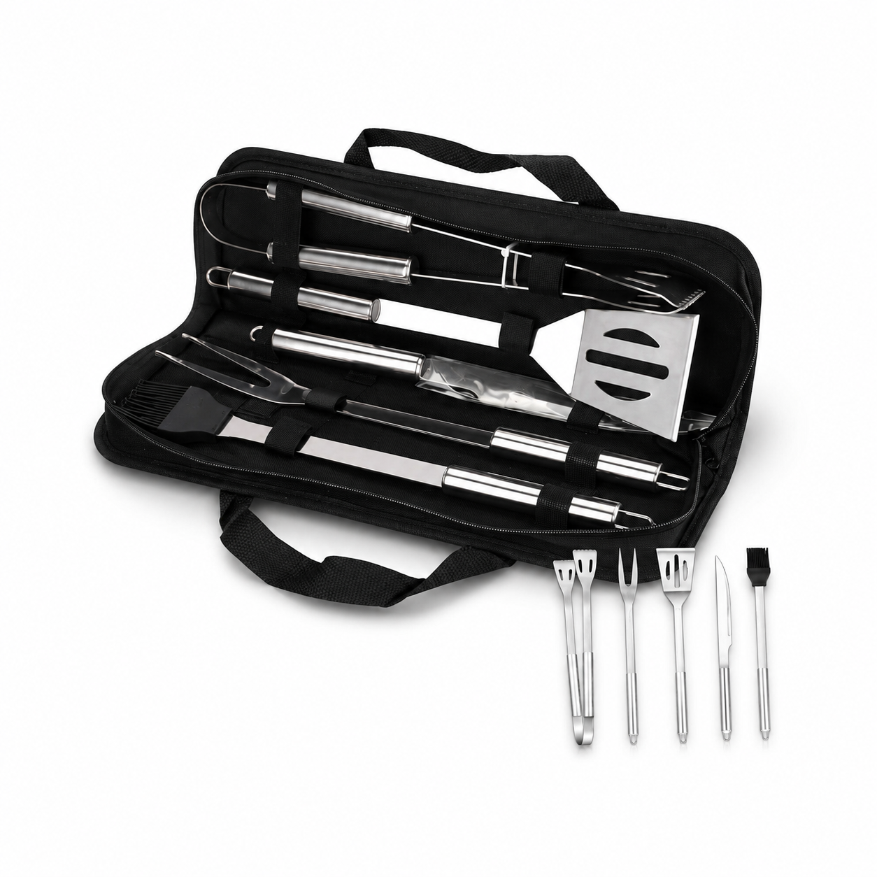 Zestaw BBQ 5 szt. ze stali nierdzewnej z walizką transportową