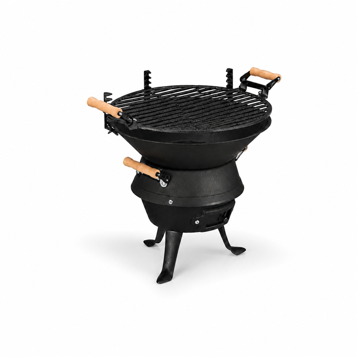 Grill ogrodowy na węgiel drzewny z regulacją rusztu