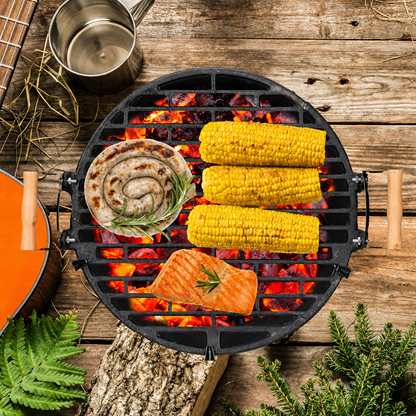Grill ogrodowy na węgiel drzewny z regulacją rusztu